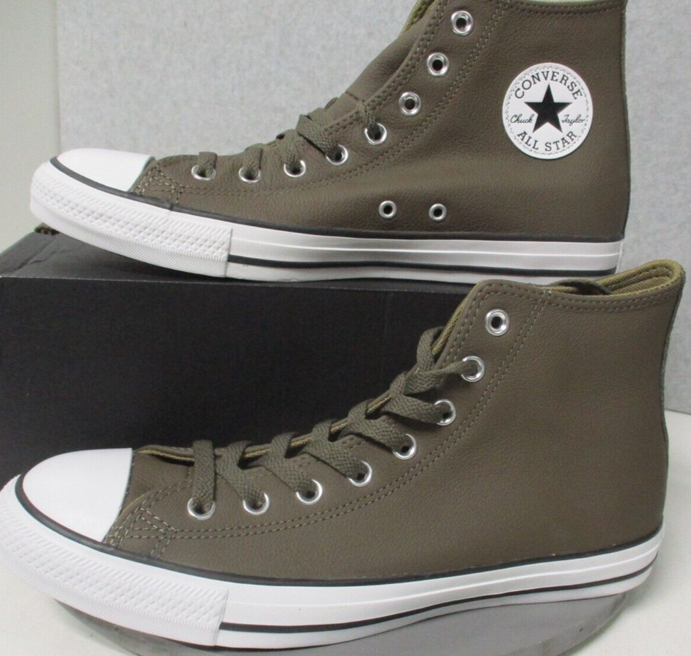Converse Ctas Hi Engine Smoke Brown Leather Shoes Mens Sz 10 Womens Sz 12